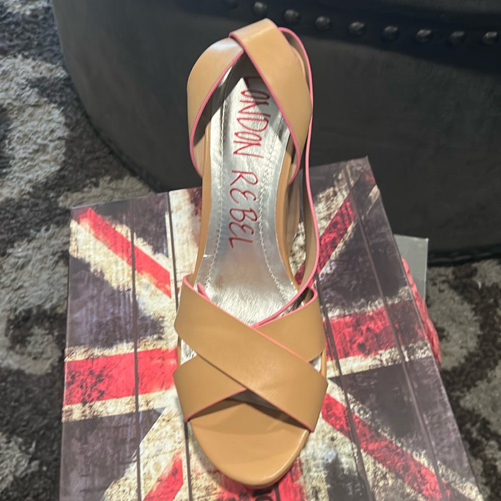 Nude wedge heeled sandals New in box